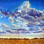 Floodplain Sky, oil on canvas 10" x 10" © Emilie Lemay, Winnipeg, Canada