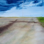Wind Turbine in Finistere, 10ins x 14ins, oil on canvas panel © Hannah Price, Liverpool, UK