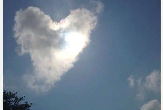 Heart Shaped Cloud Over North Devon