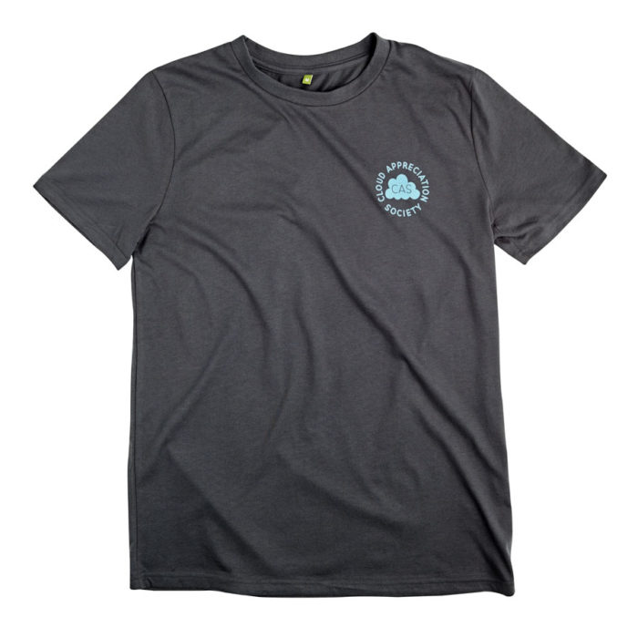 CAS T-shirt in Dark Grey with Light Blue Logo - Cloud Appreciation Society