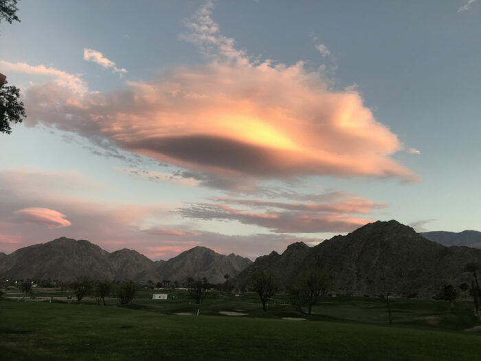 A sunset over La Quinta, California, US.