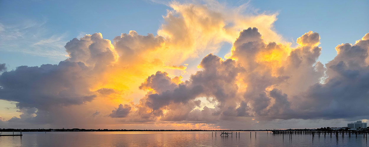 A sunrise with towering Cumulus spotted over Stuart, Florida, US by David Frohman (Member 55,664).