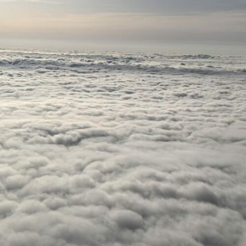 Above the clouds over Pudong New Area, Shanghai, China